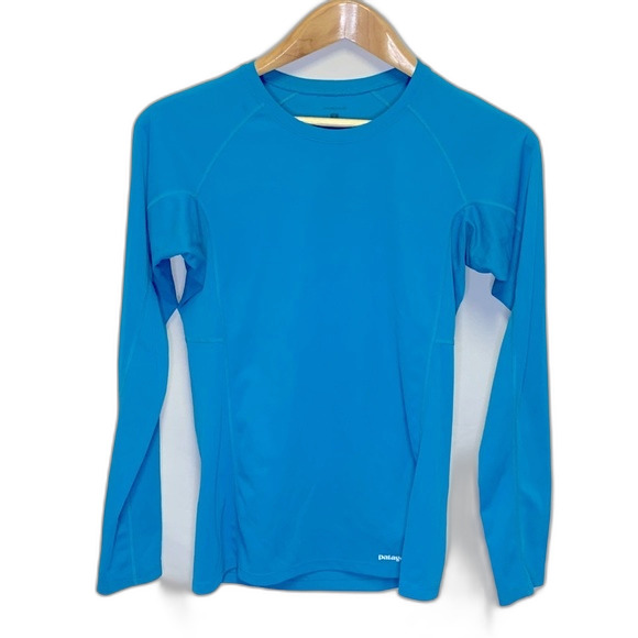 Patagonia Turquoise Capilene Long Sleeve Thermal Base Layer Shirt Size S - Picture 2 of 11